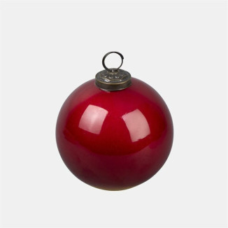 Glass ball frost rojo 10cm