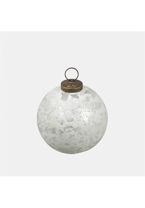 Glass ball antique blanco 8cm