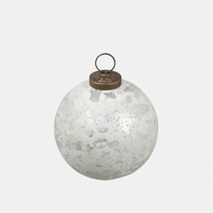 Glass ball antique blanco 10cm